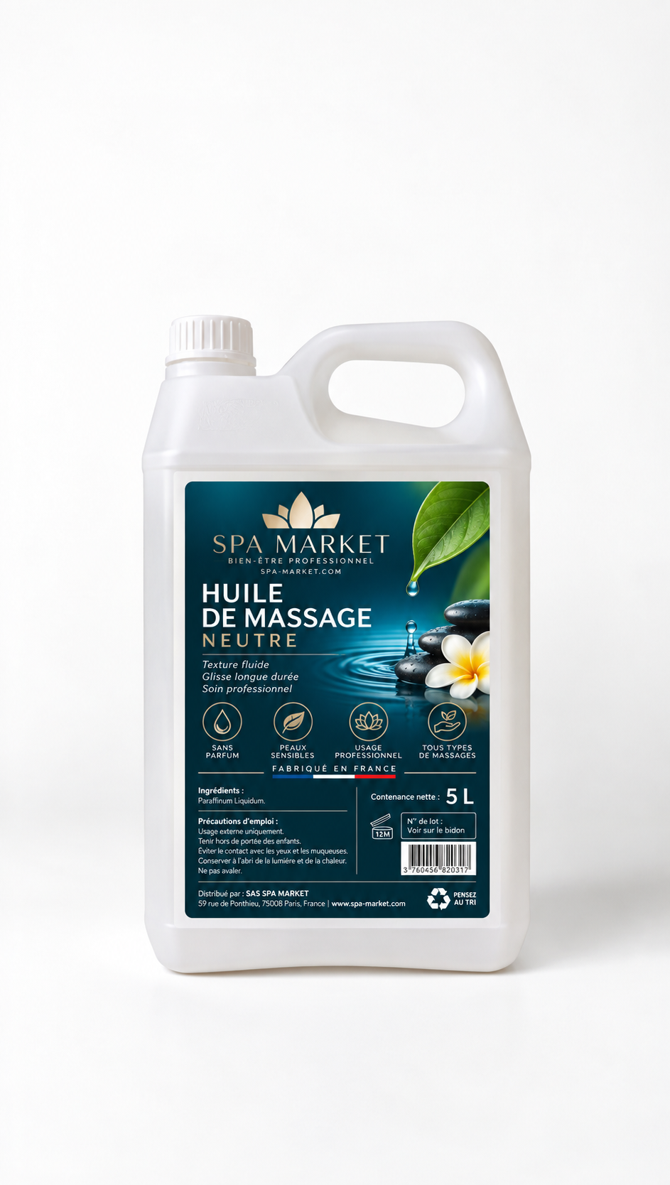 Huile de Base Médicale Neutre pour Massage et Physiothérapie - 5 Litres