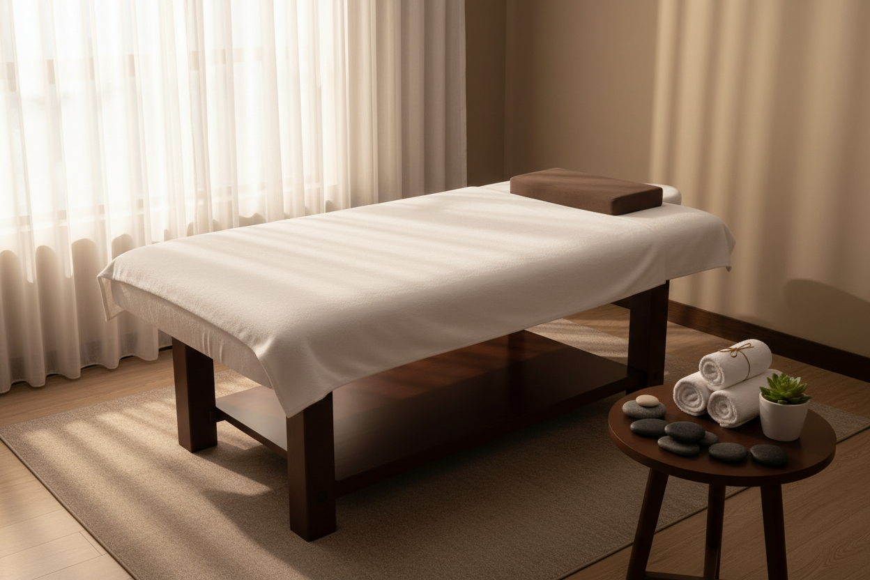 Table de Massage in serene spa setting